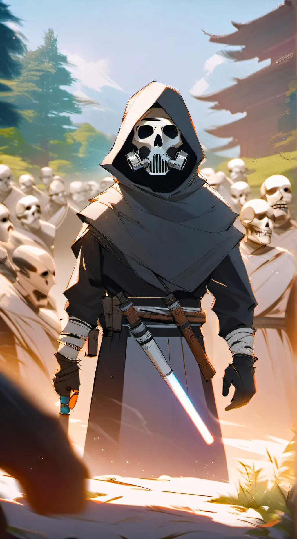 ai character: gray jedi master  background