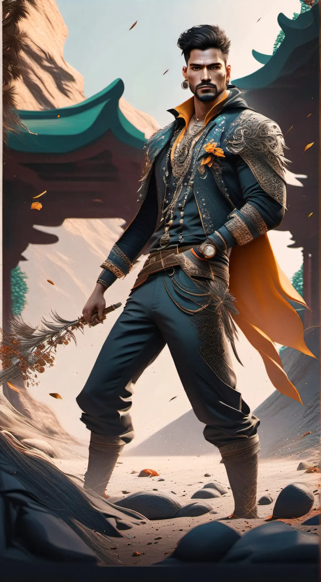 ai character: Arnold Schwarz  background