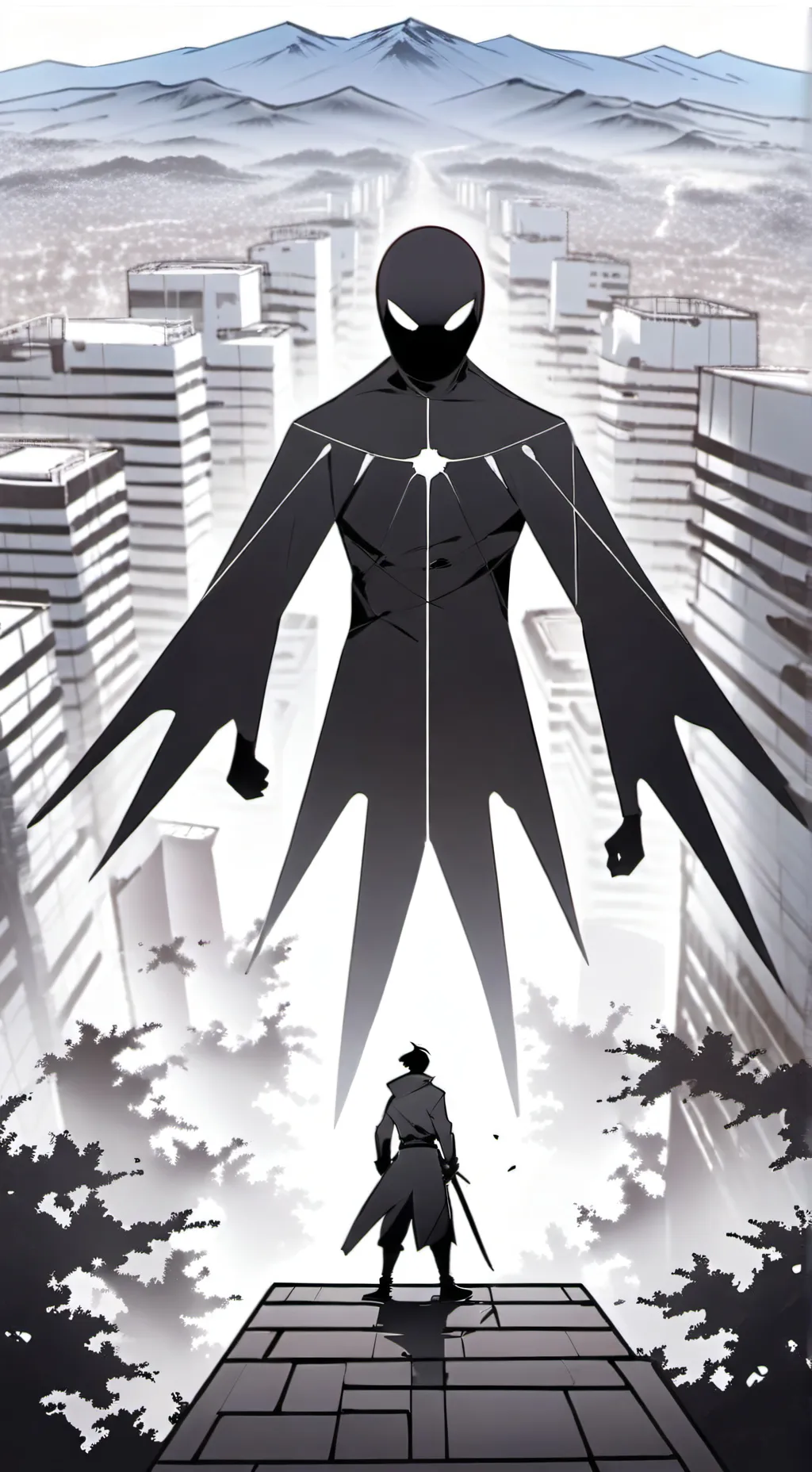 ai character: Tall shadow background