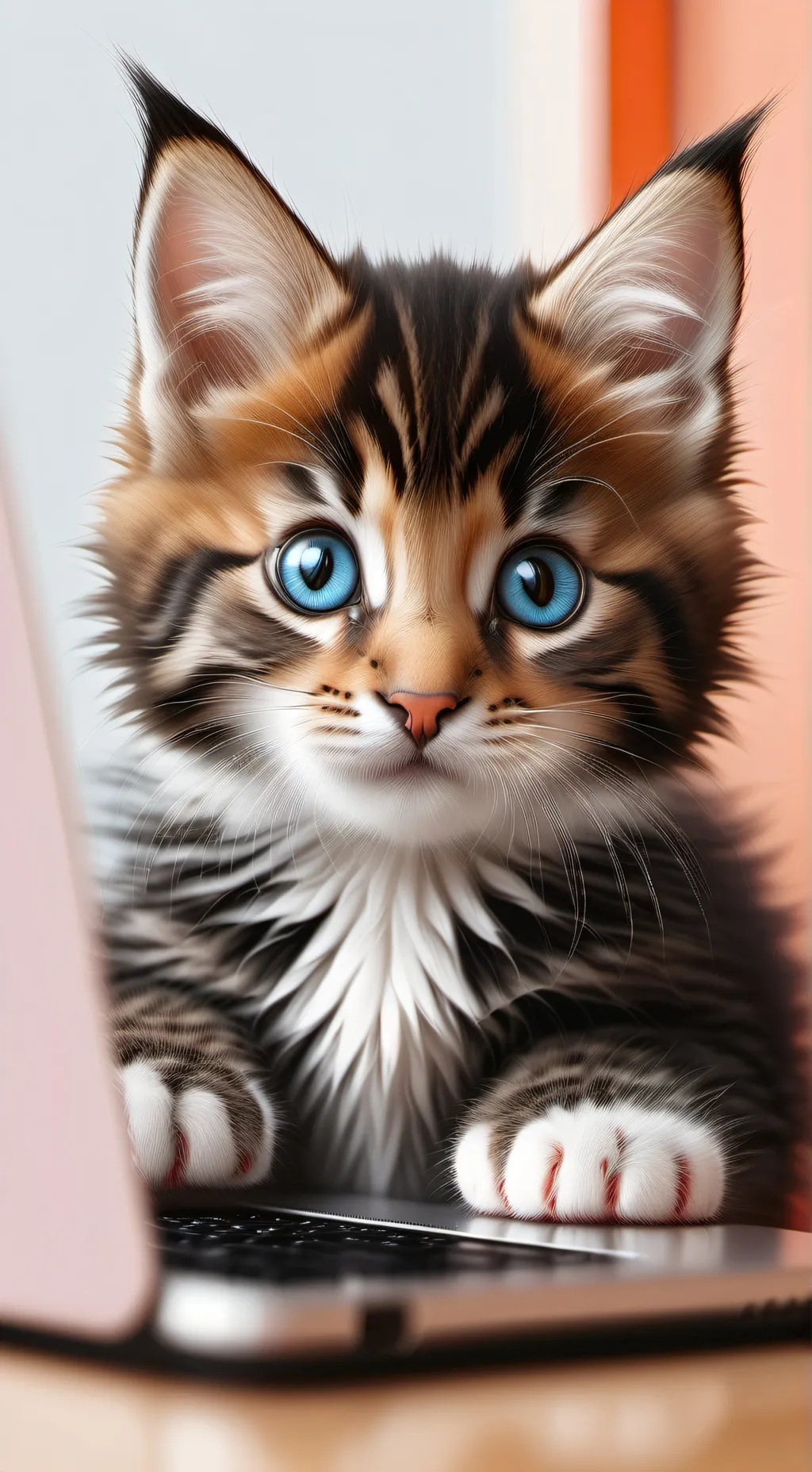 ai character: New born kitten  background