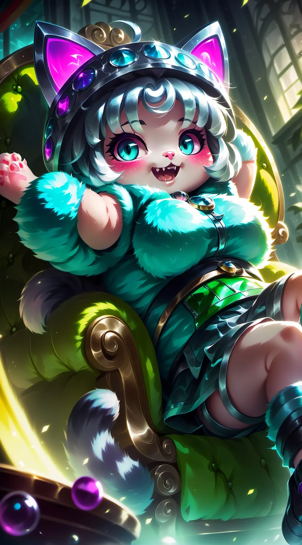 ai character: Chubby Cheeks the Furred Spirit background