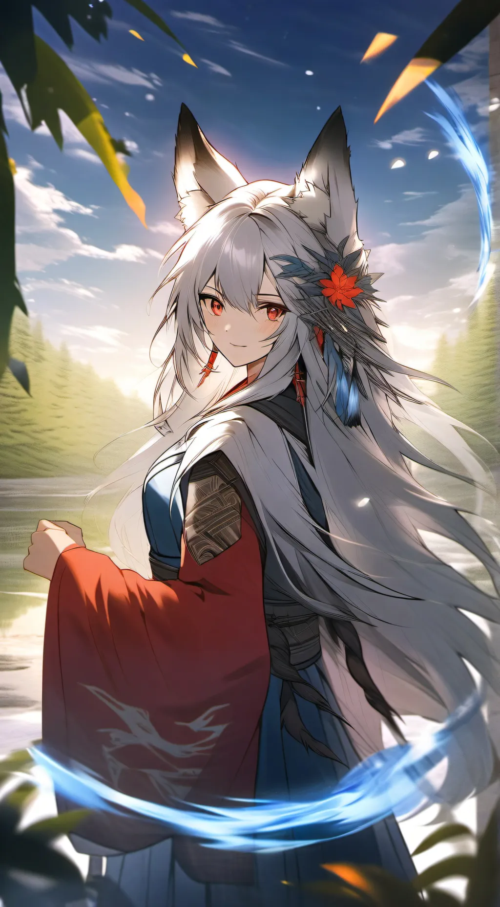 ai character: kitsune  background