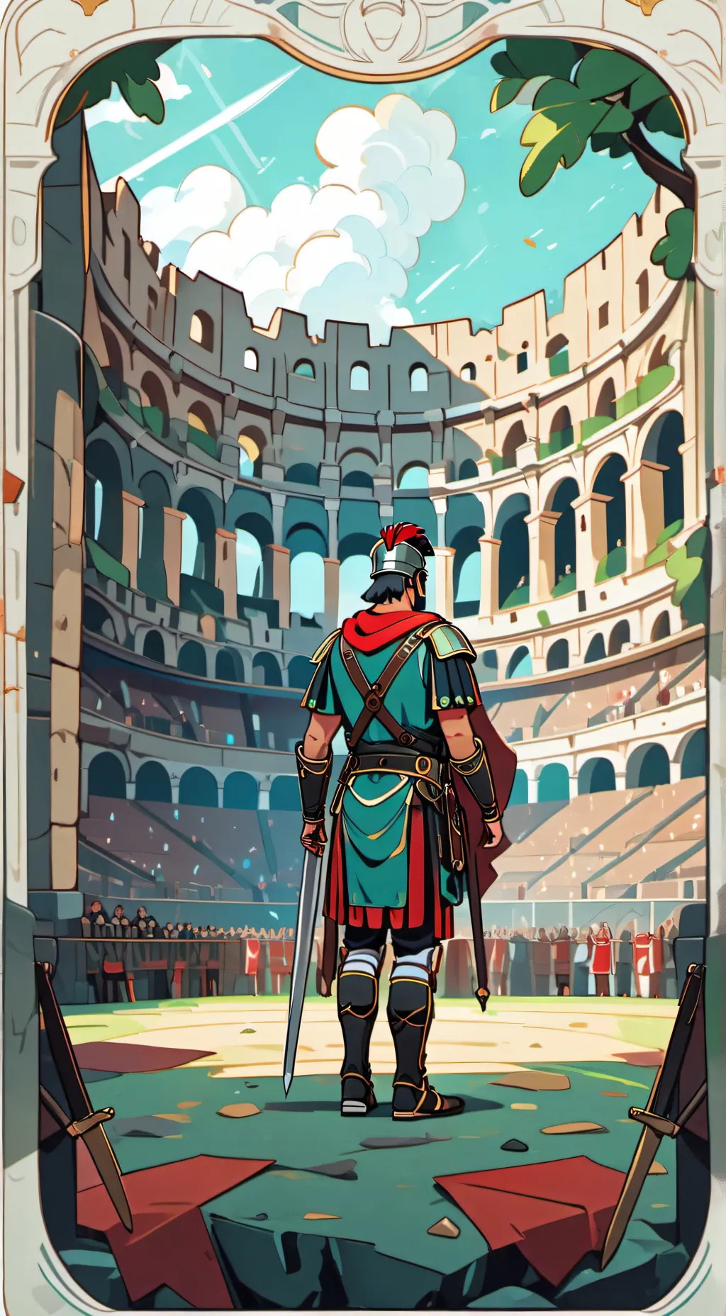 ai character: Roman Colosseum  background