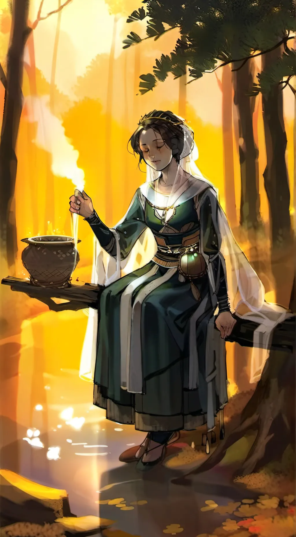 ai character: tv woman background