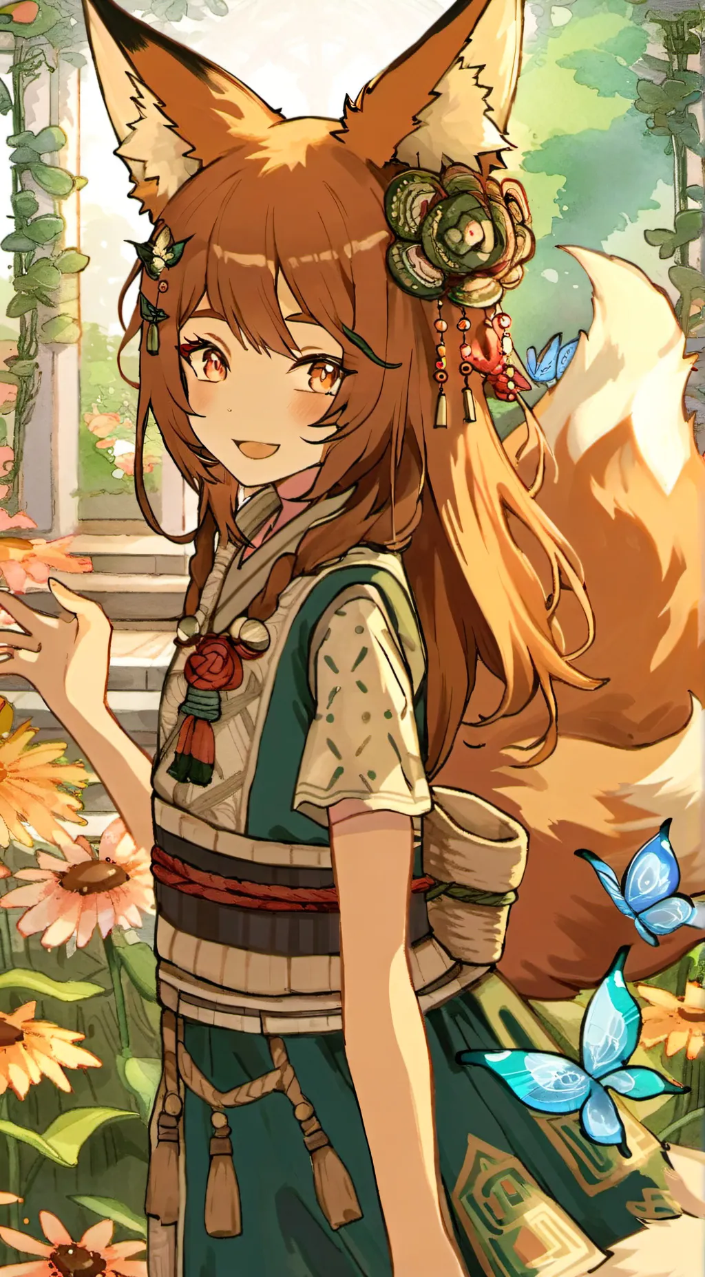 ai character: Monarch Fox Spirit background