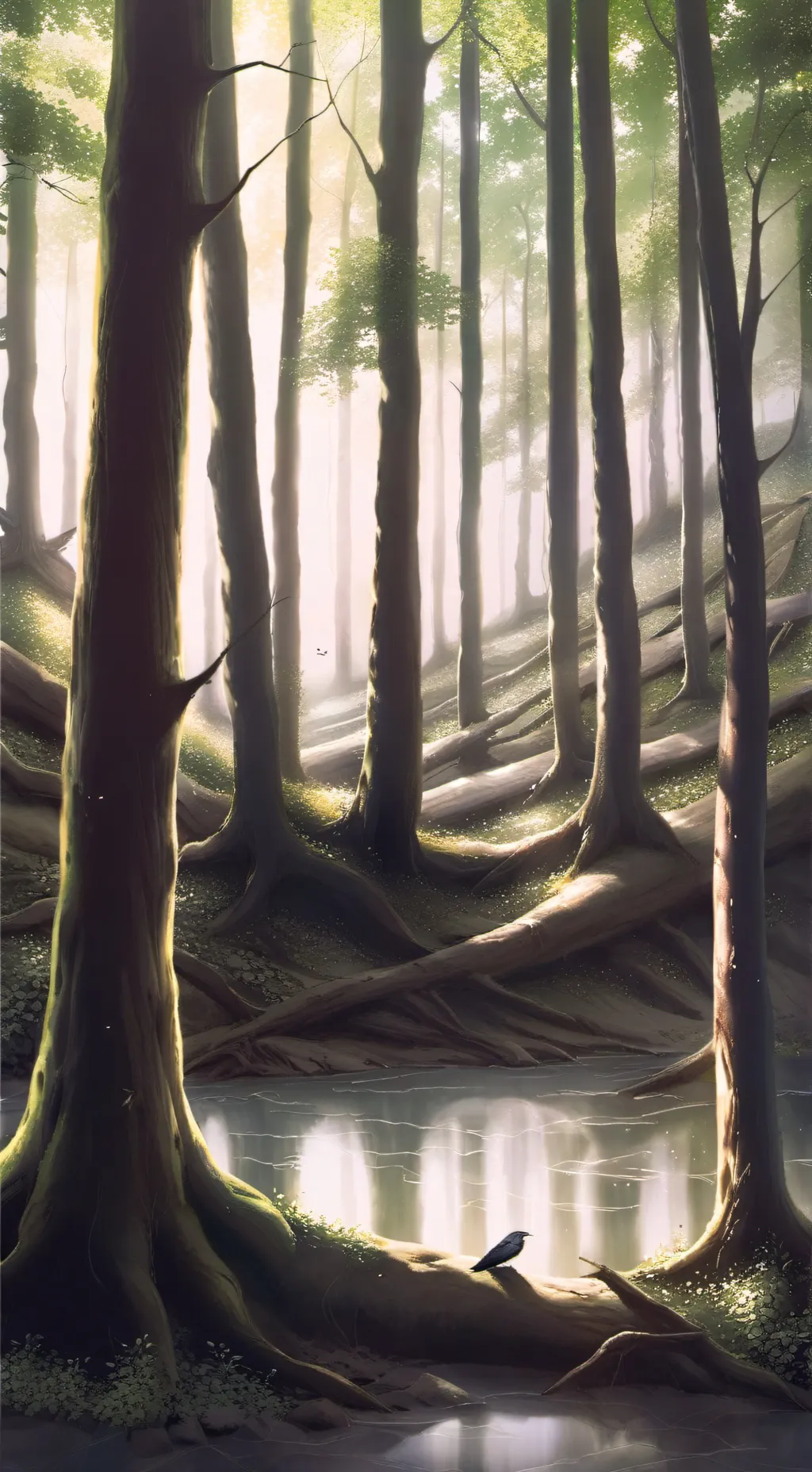 ai character: The woods background