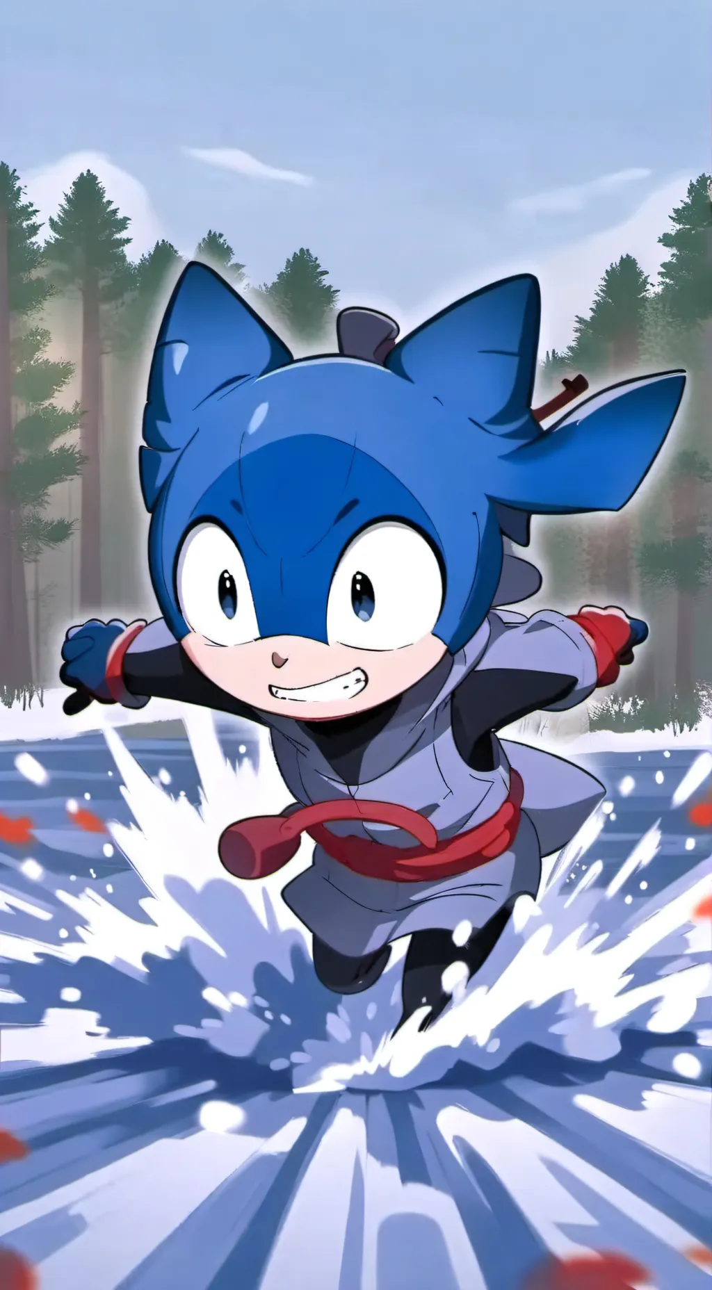ai character: sonic en MHA background