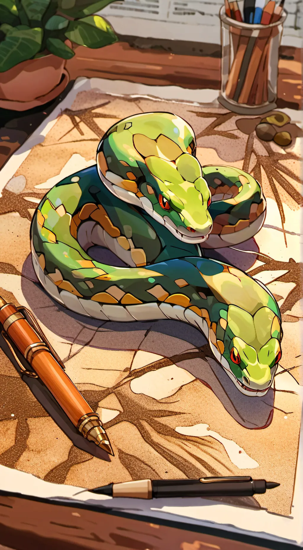 ai character: snake  background