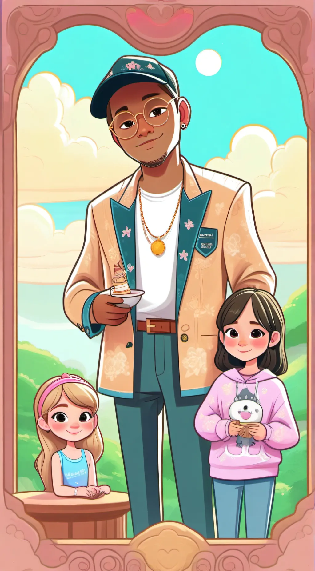 ai character: Perfect family  background