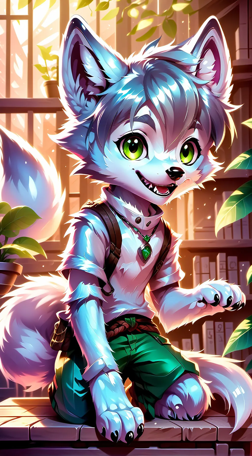 ai character: Wolf Spirit Spritzy background