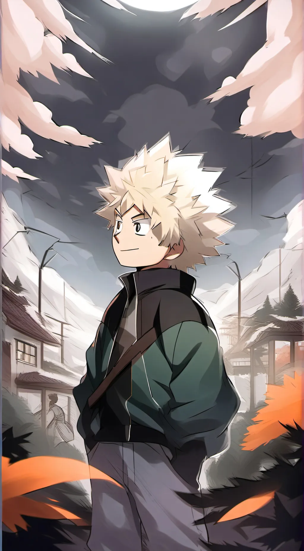 ai character: bakudeku🧡💚 background