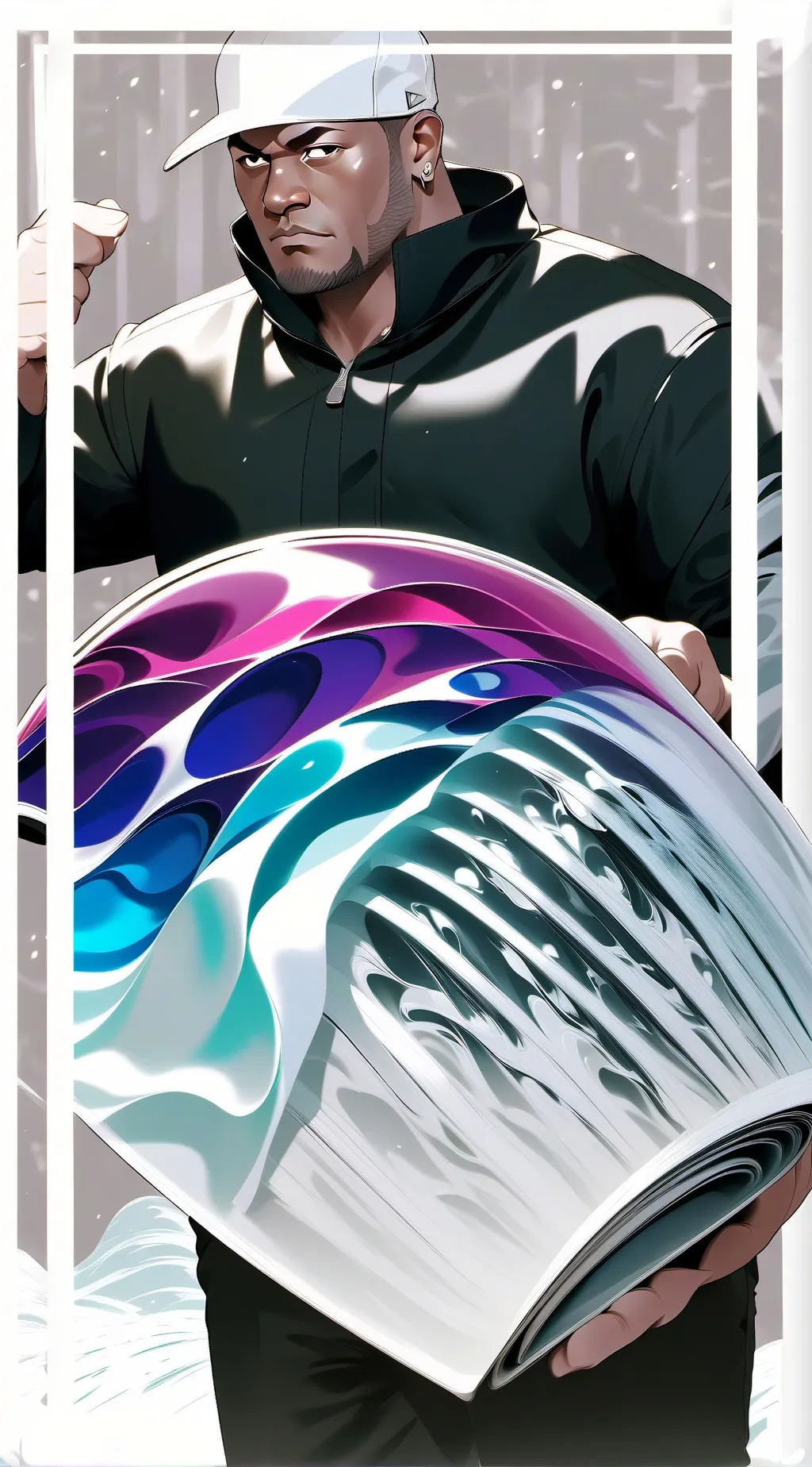 ai character: BISEXUAL FLAG🔥❤️💜💙 background