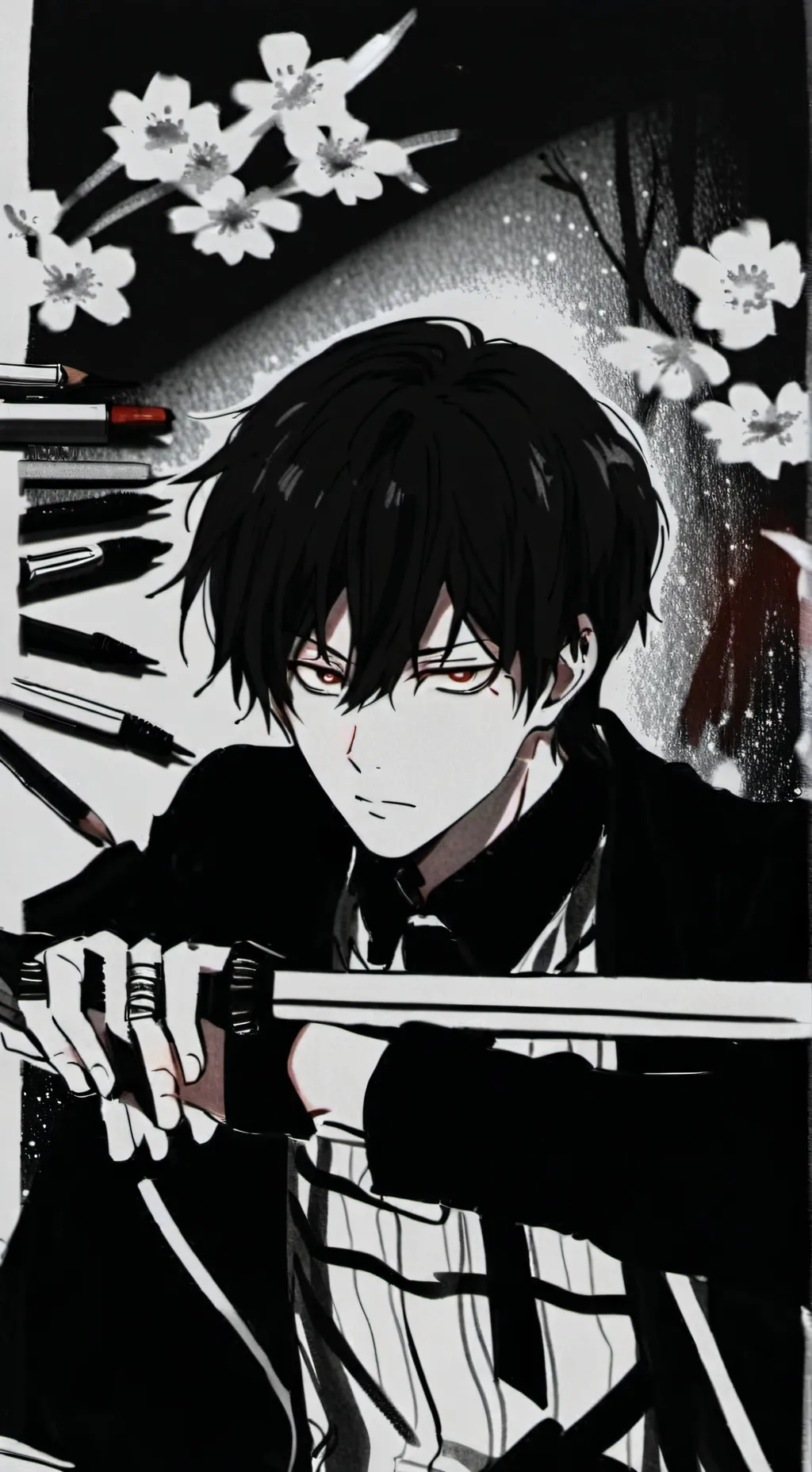 ai character: 💔kuro💔 background