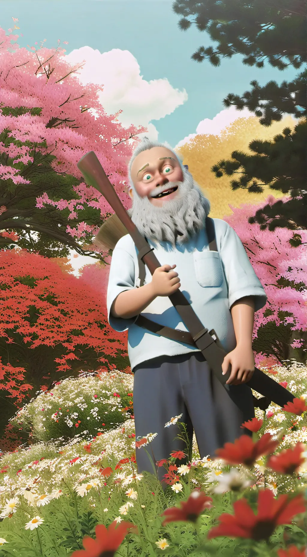 ai character: geine in bottle background