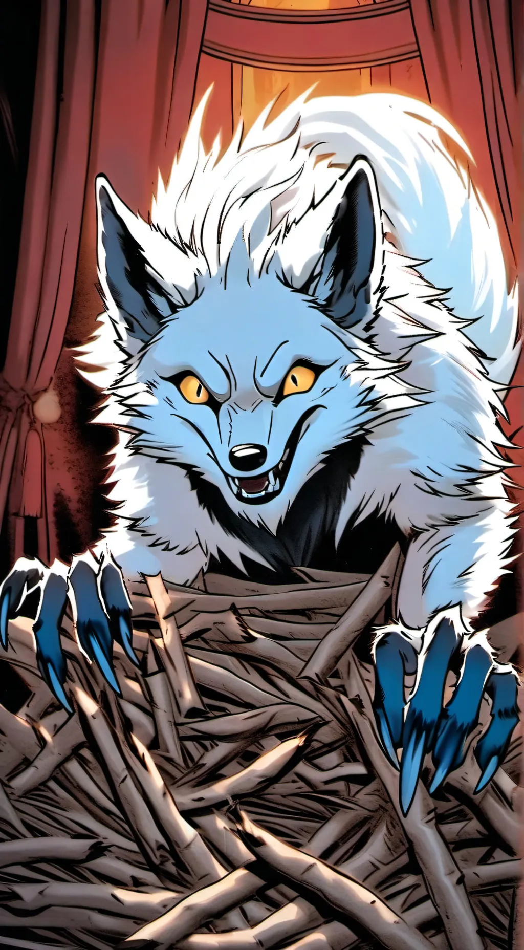 ai character: Pinecone monster background