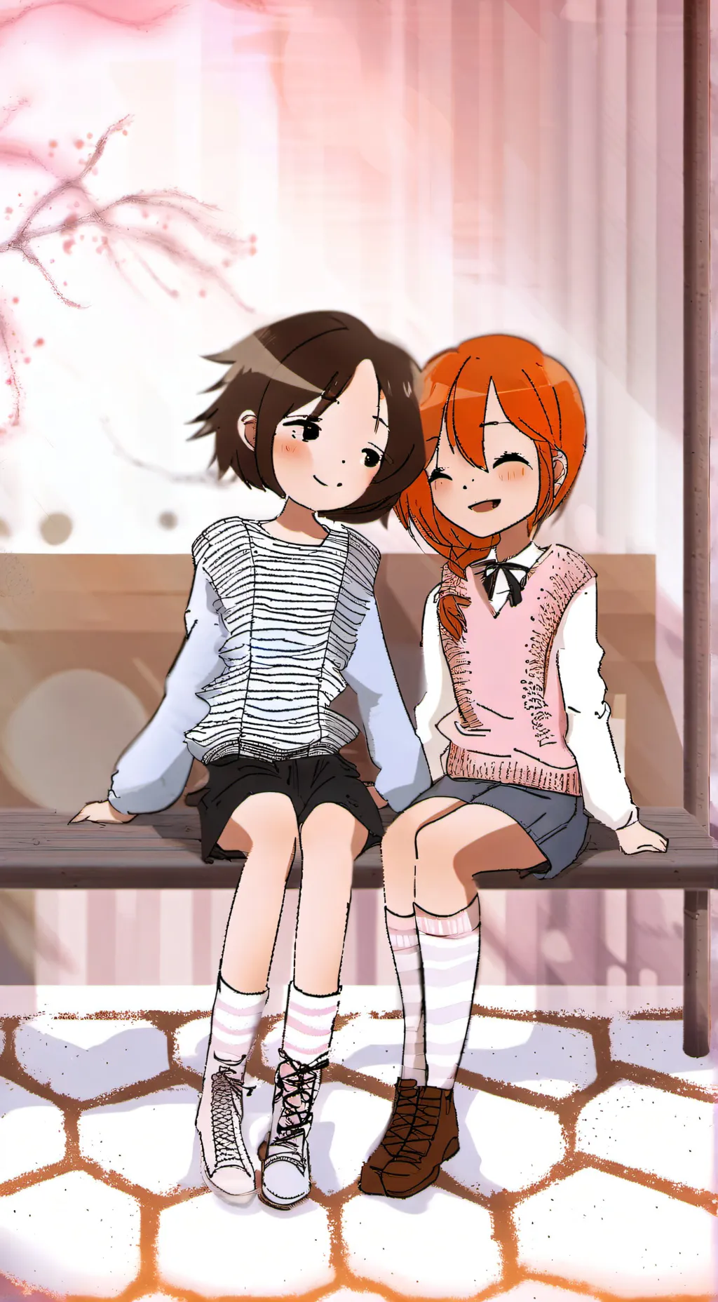 ai character: veruca and Maddie  background