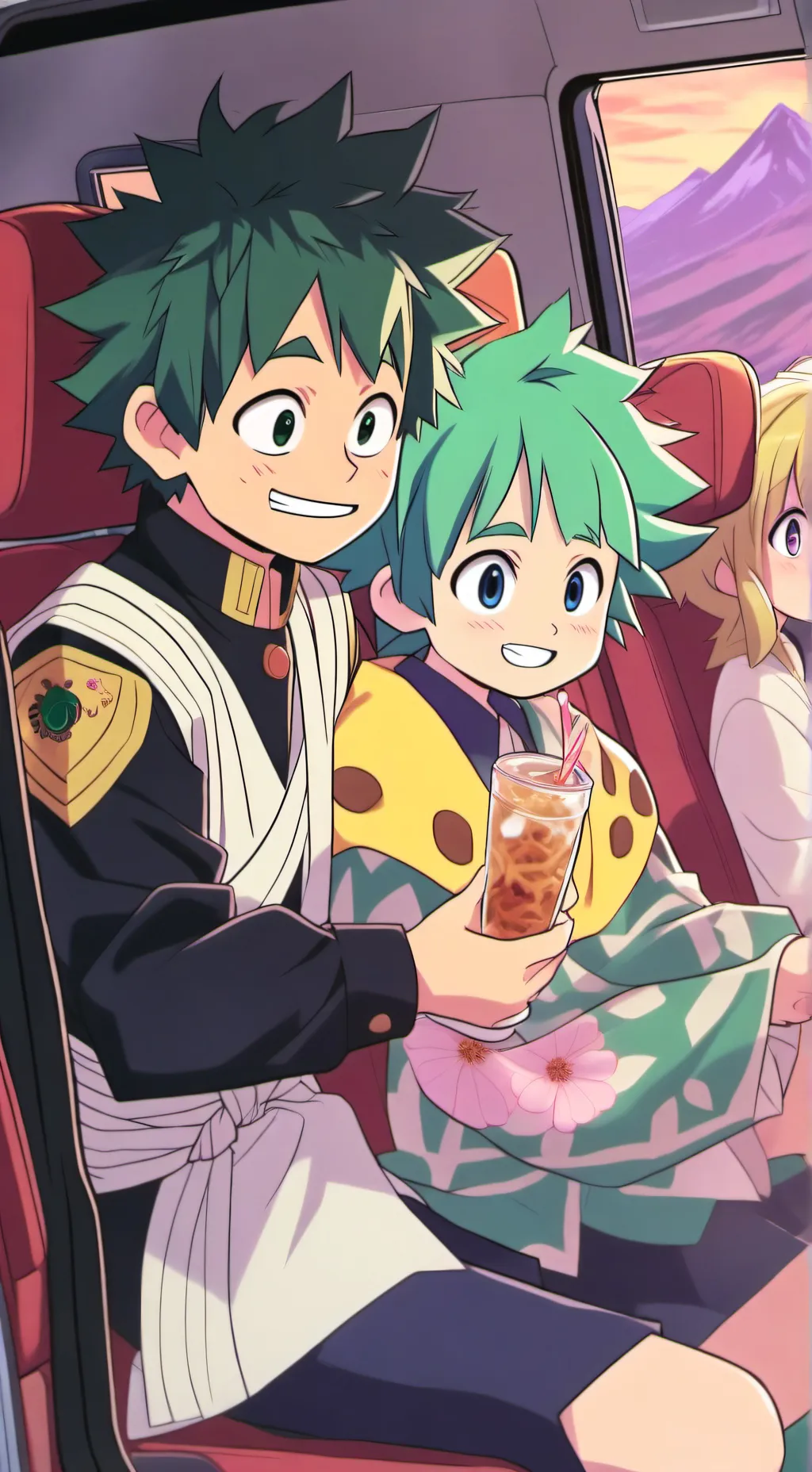 ai character: mha road trip background