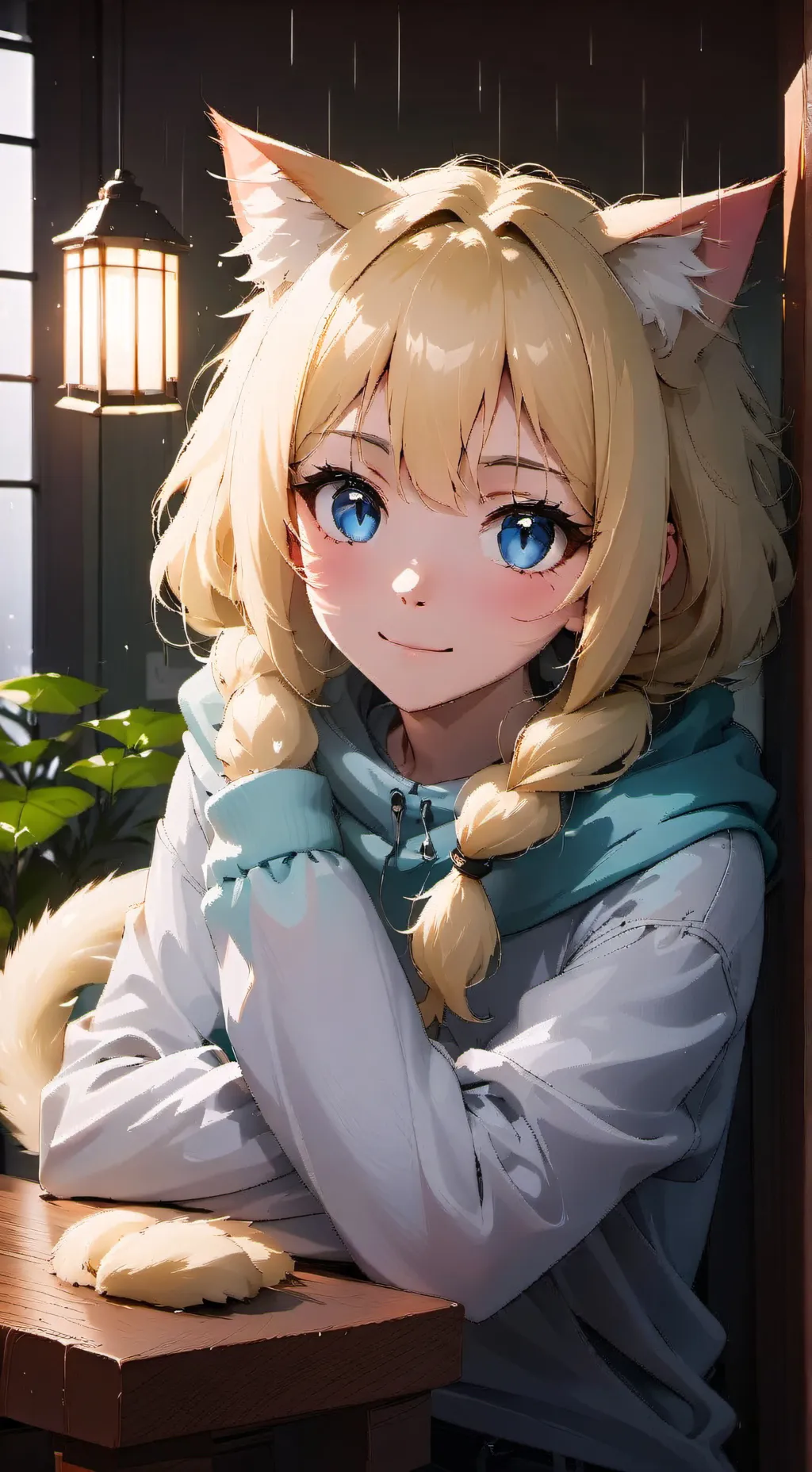 ai character: Coco the Curious Cat Spirit background