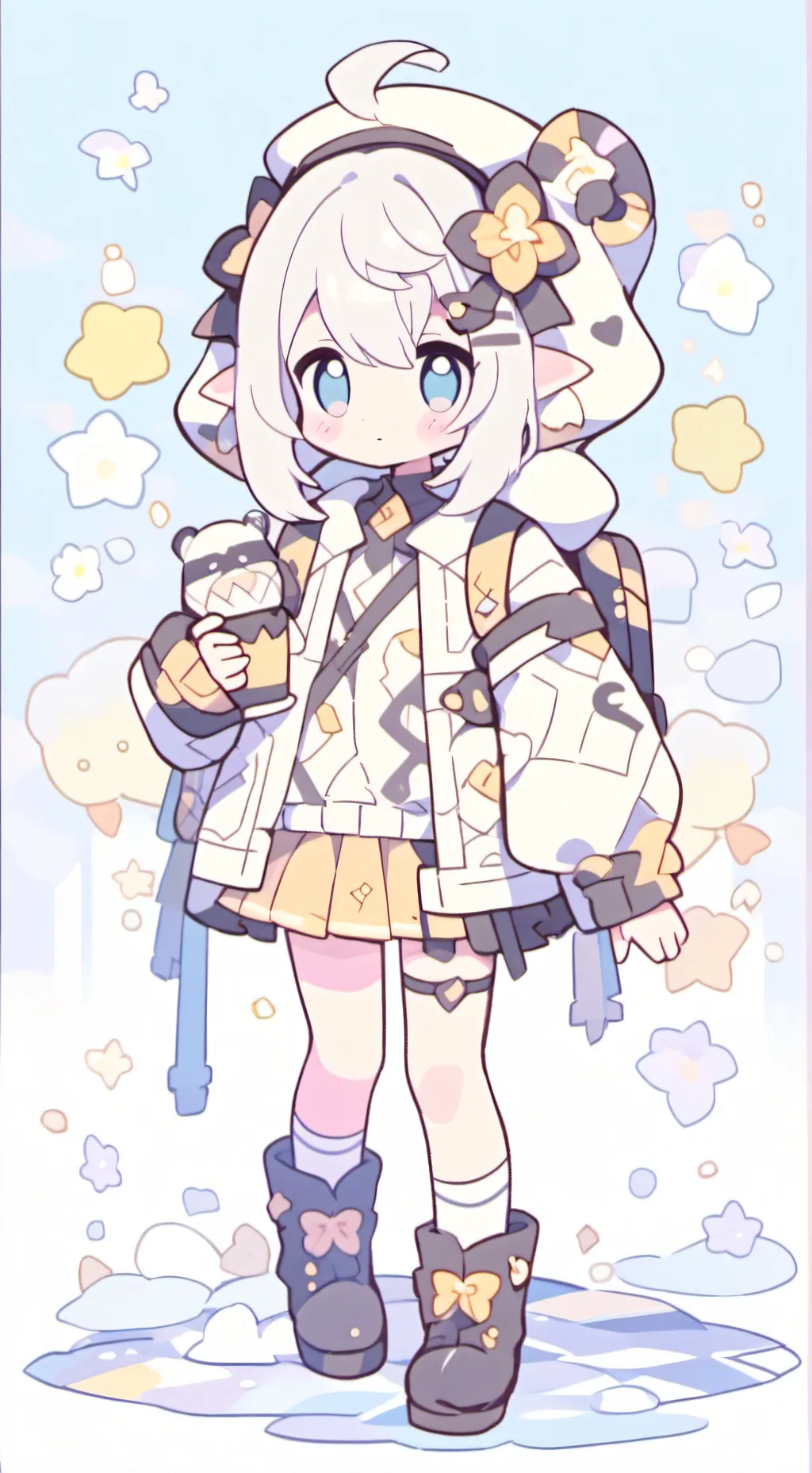 ai character: Chibi pochako girl background