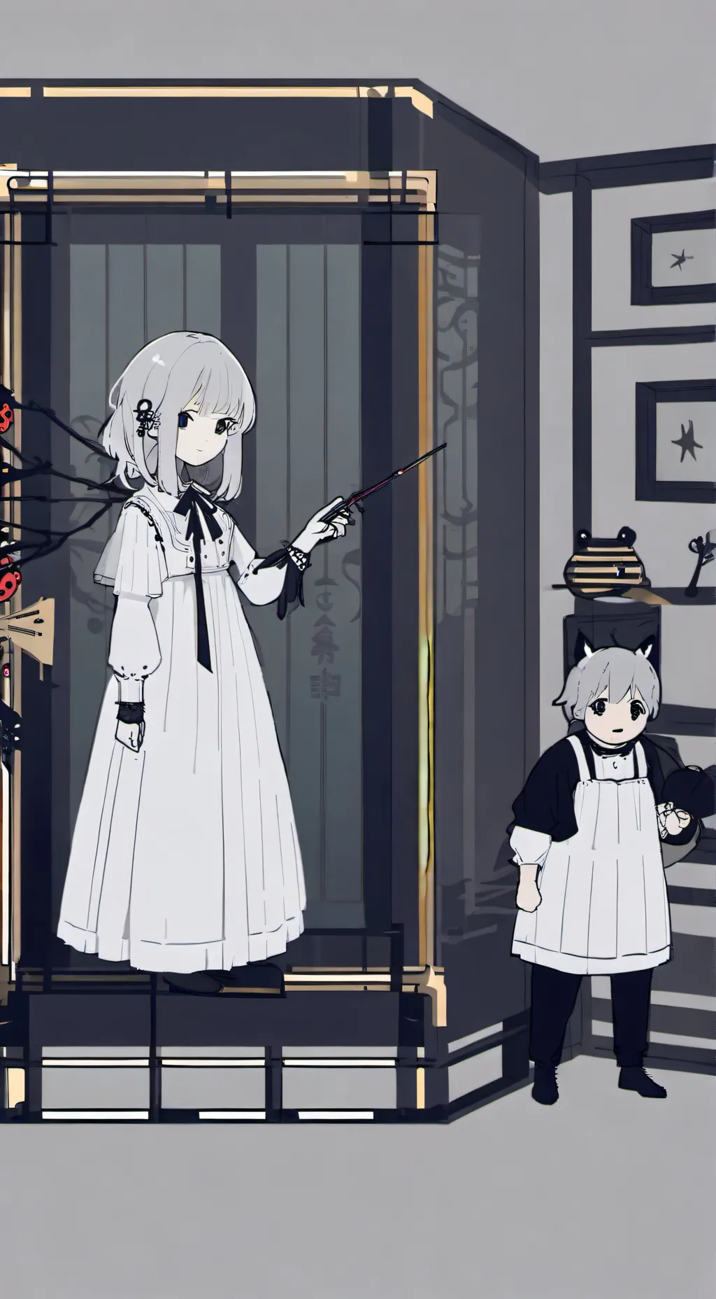 ai character: jjk haunted house background