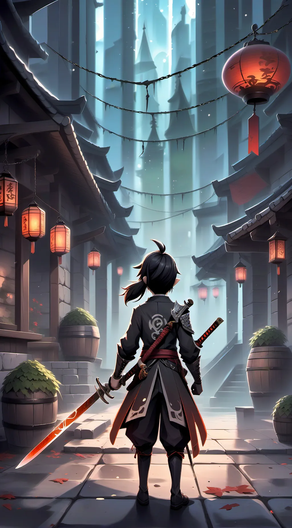 ai character: kny horror background