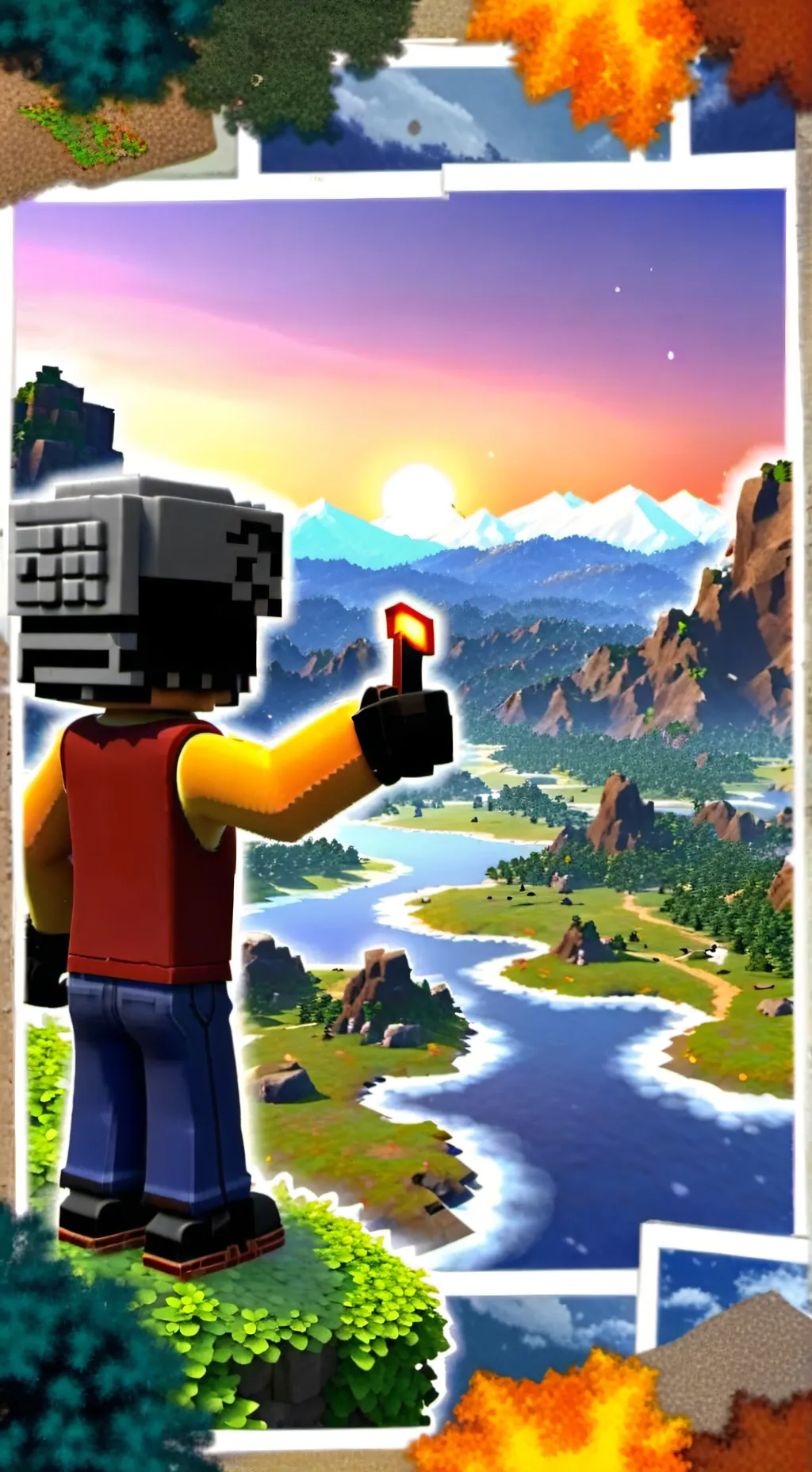 ai character: Minecraft background