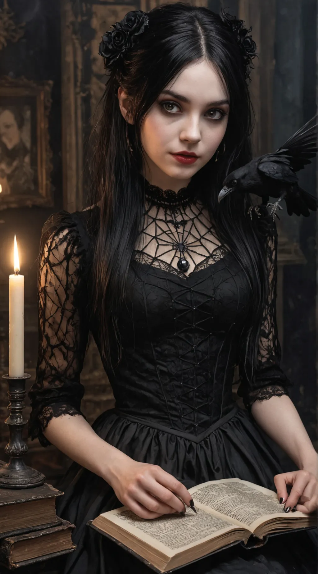 ai character: Wednesday Addams background