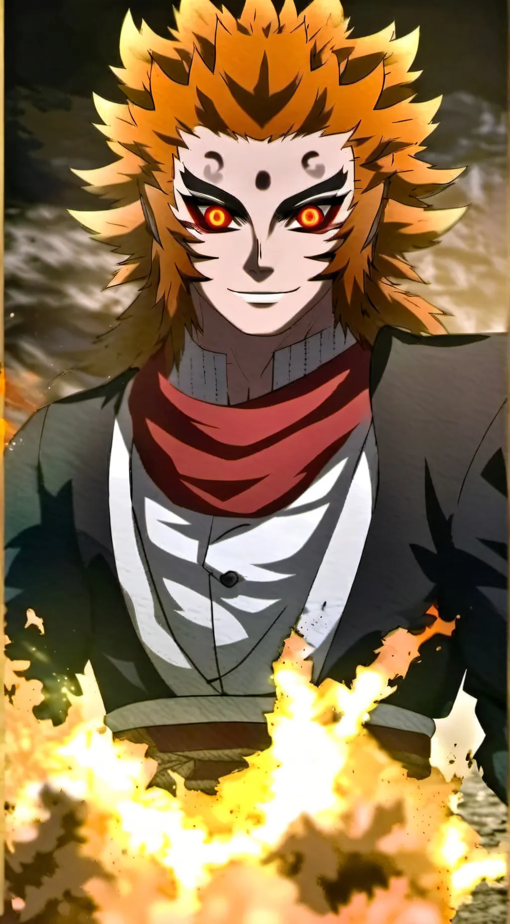 ai character: demon Rengoku background