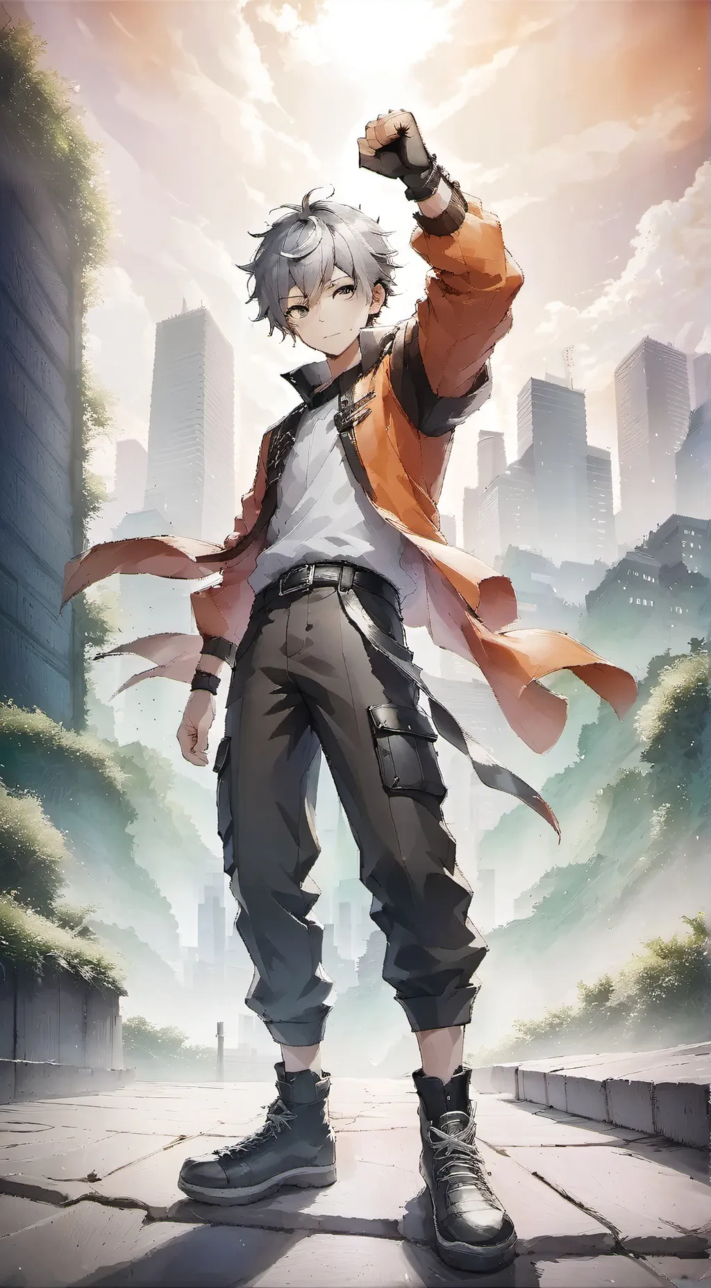 ai character: saruto  background