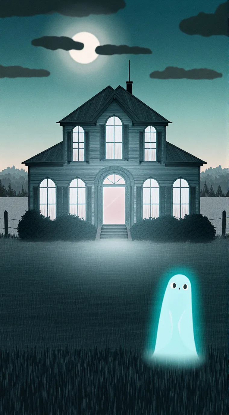 ai character: haunted house  background
