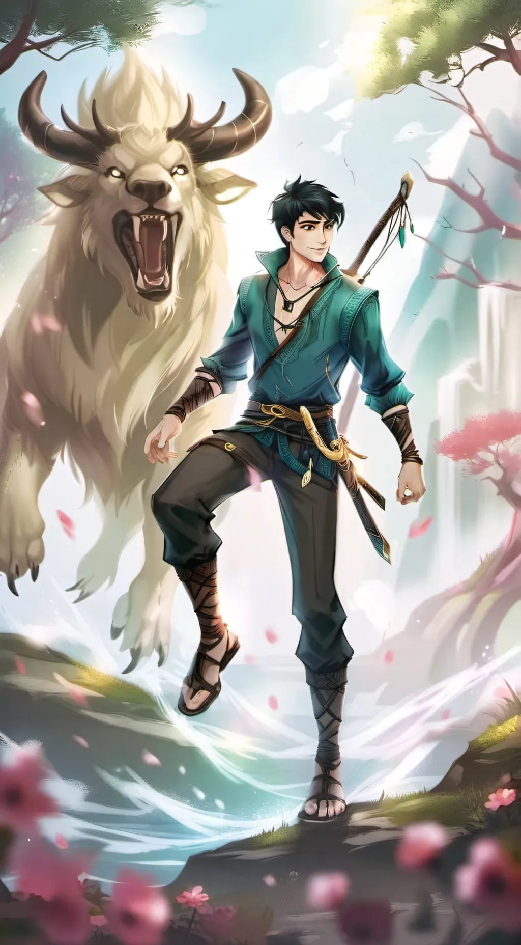 ai character: Pjo Summer vacy background