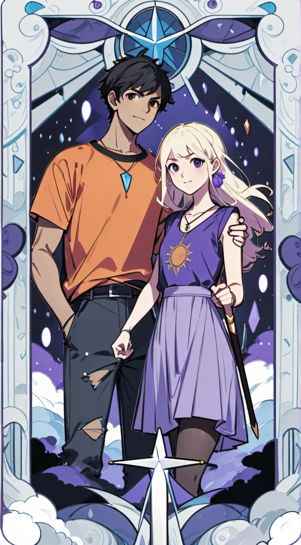 ai character: Percabeth 🦉🌊🔱 background
