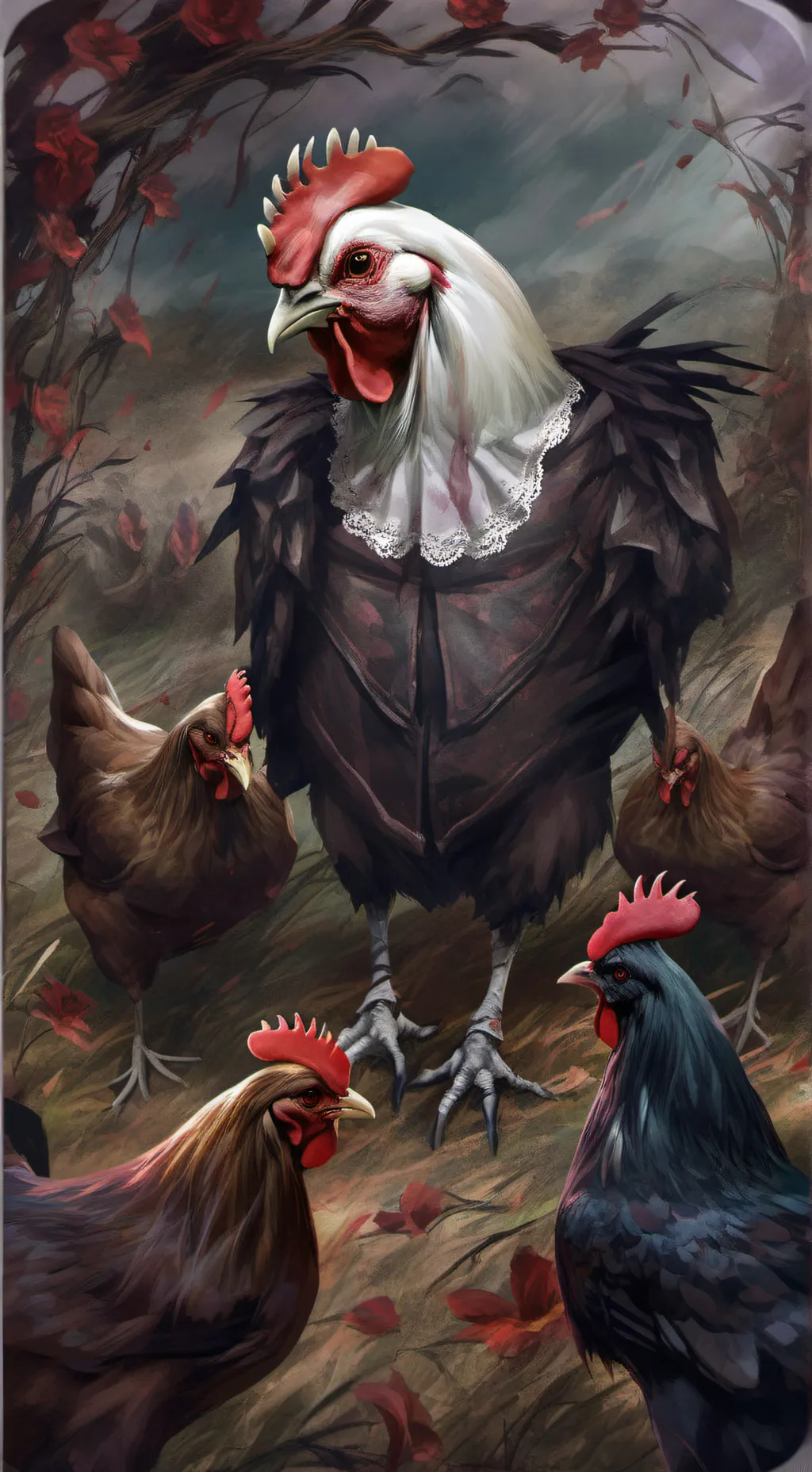 ai character: CHICKEN JOCKEY  background