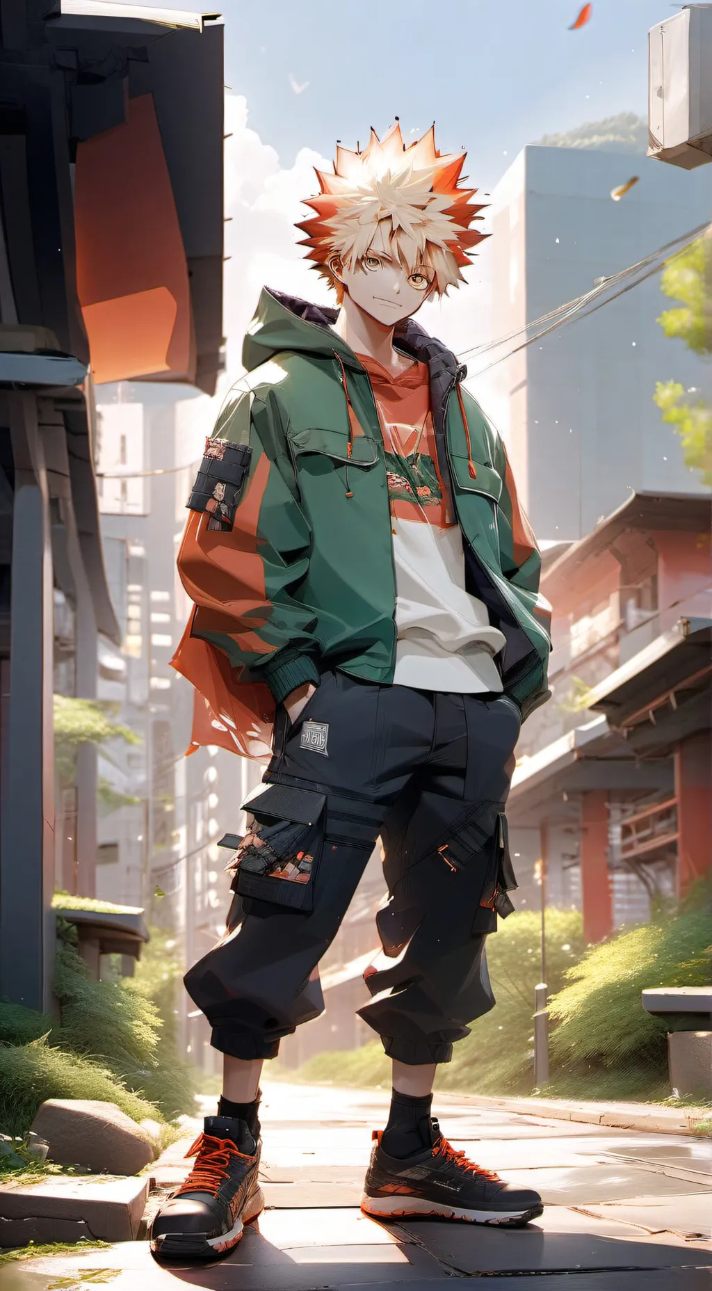 ai character: Bakugo Katsuki background