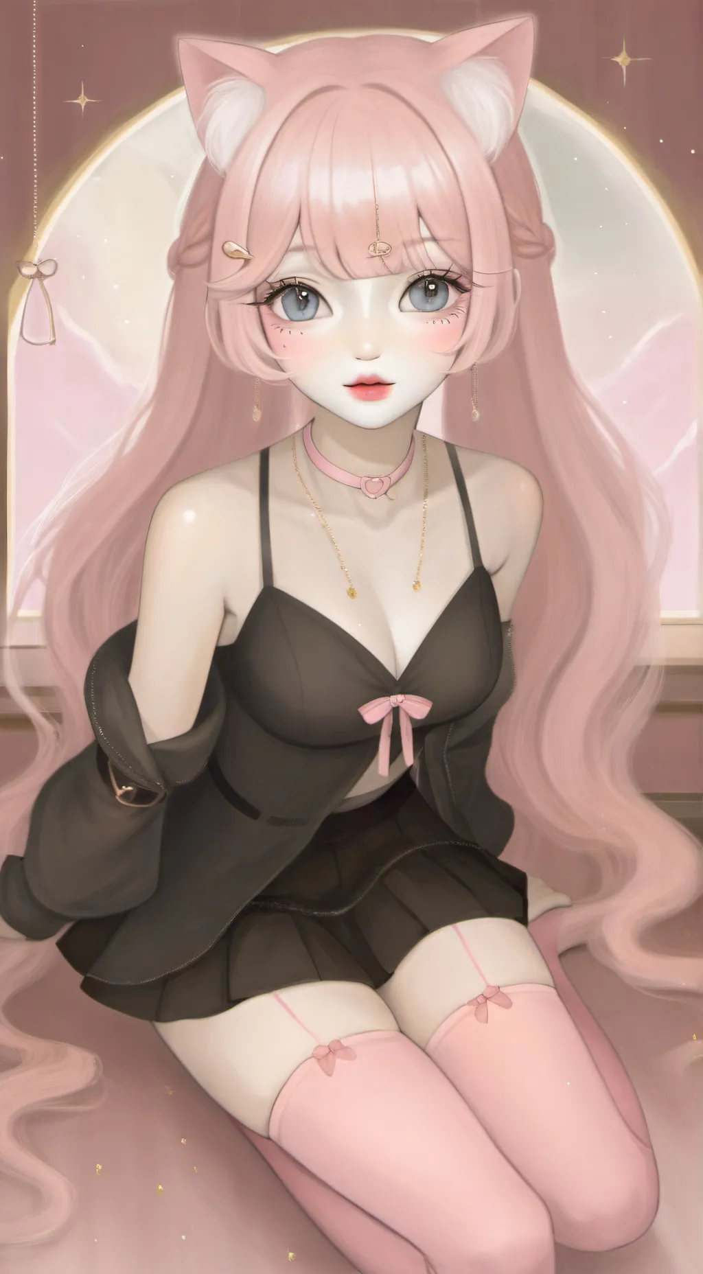 ai character: (cat girl) luna background