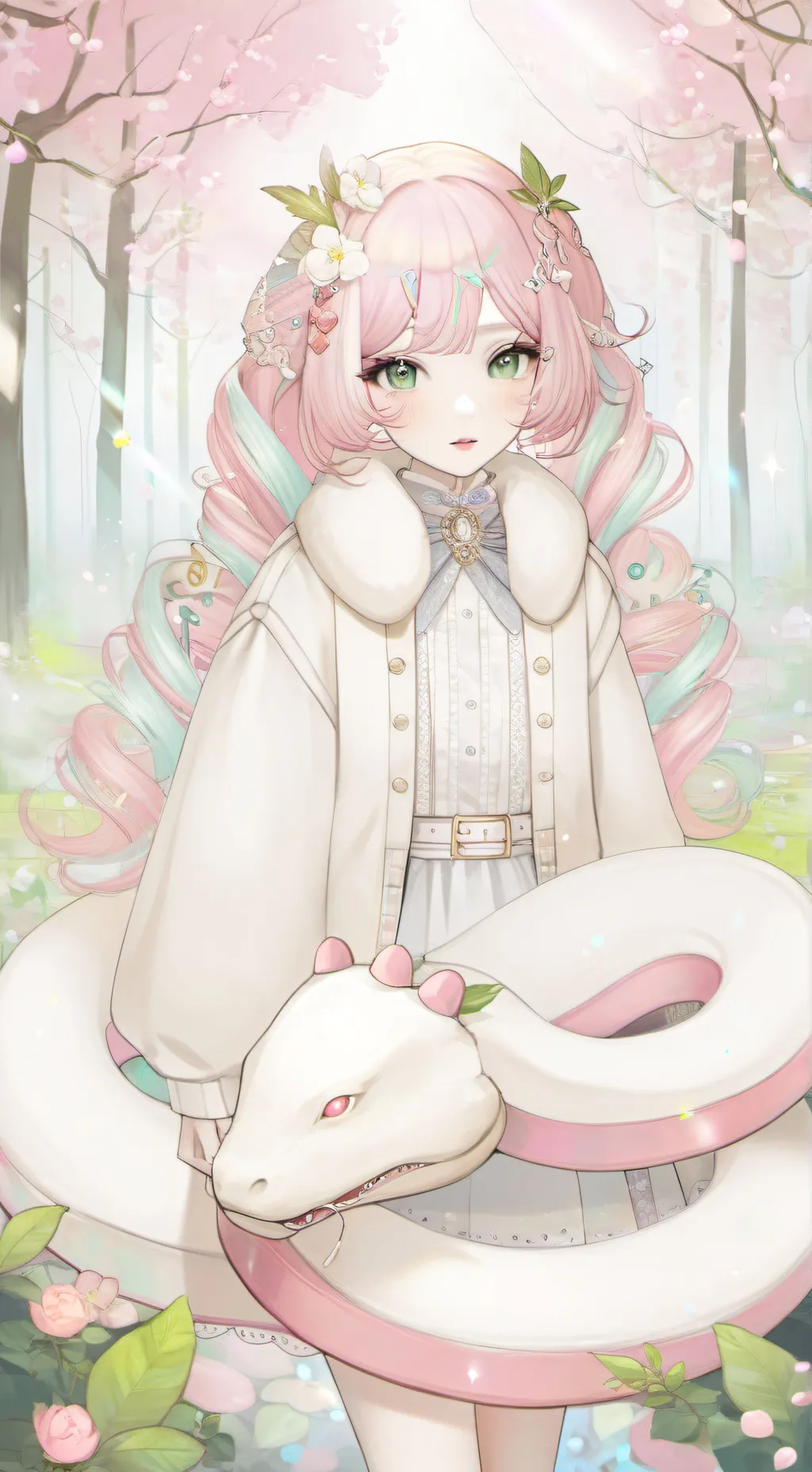 ai character: fluffy lamia background