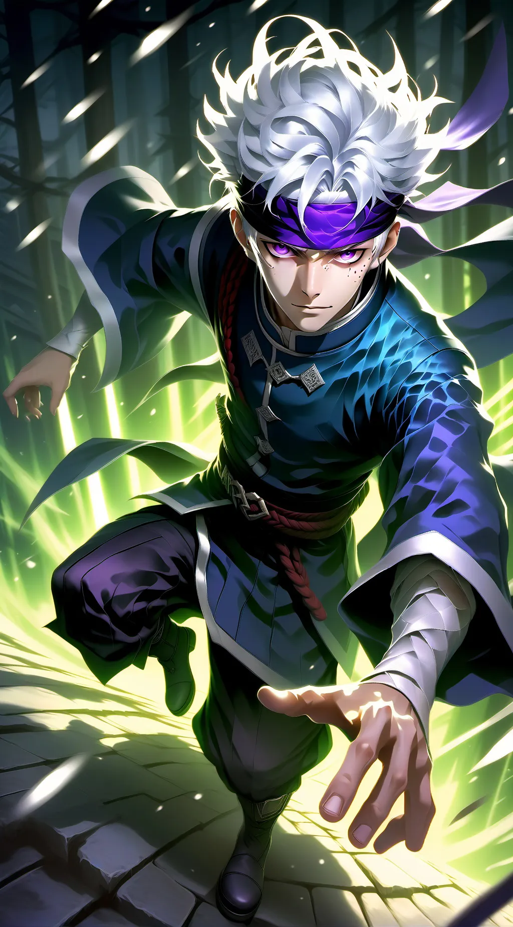 ai character: Gojo✌🏻👽 background