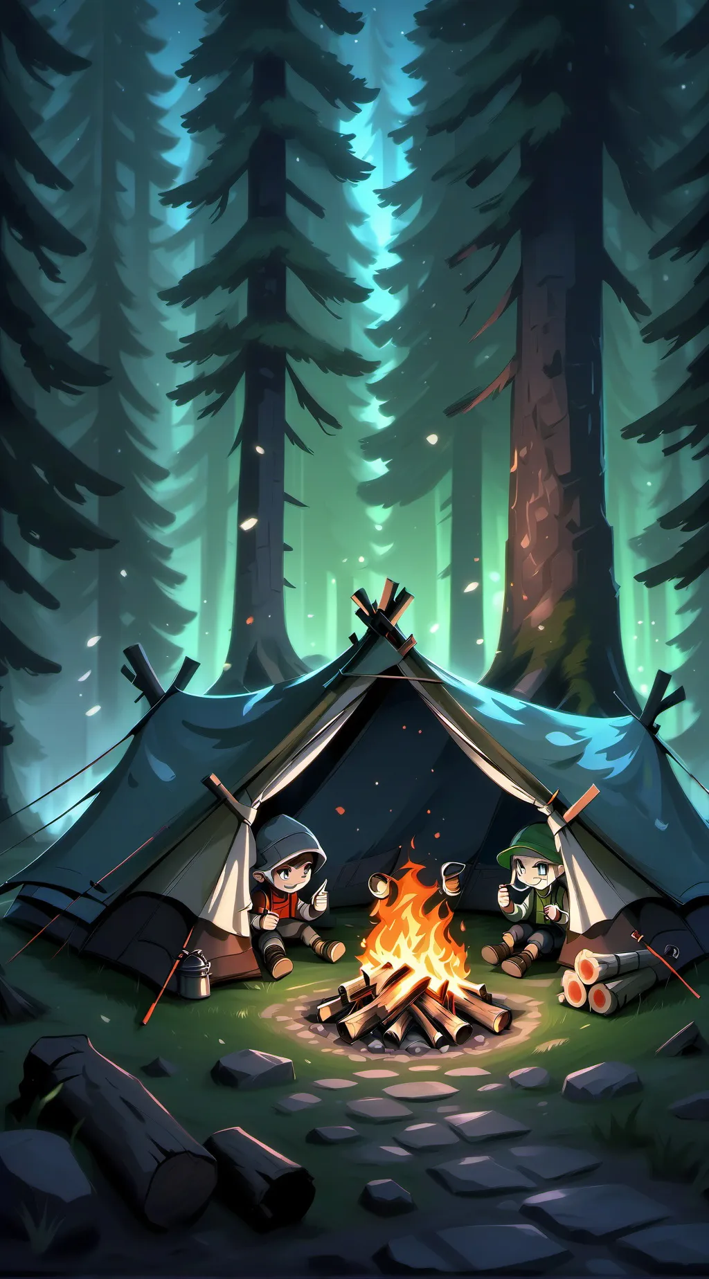 ai character: "Spooky" Forest  background