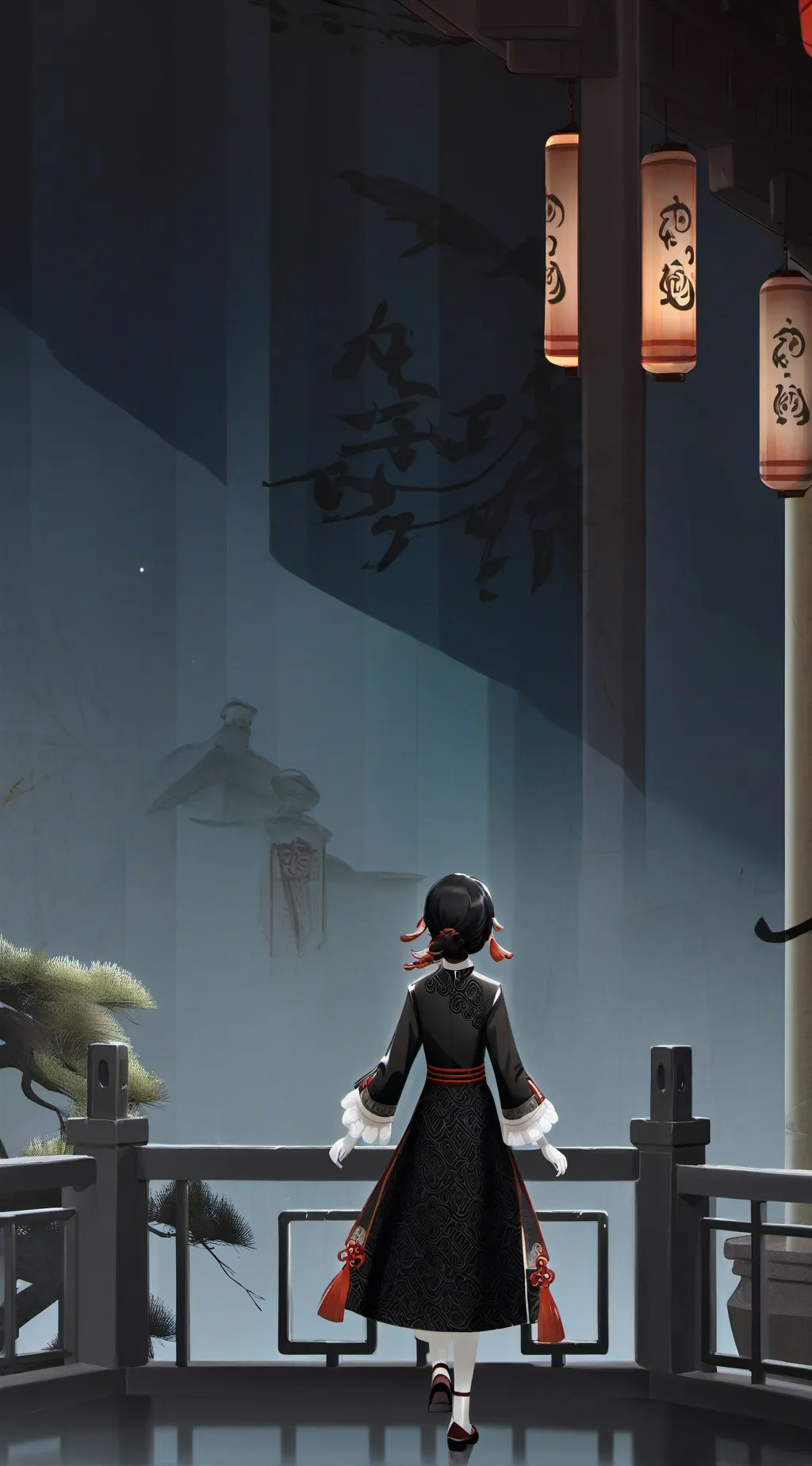 ai character: hunted house background