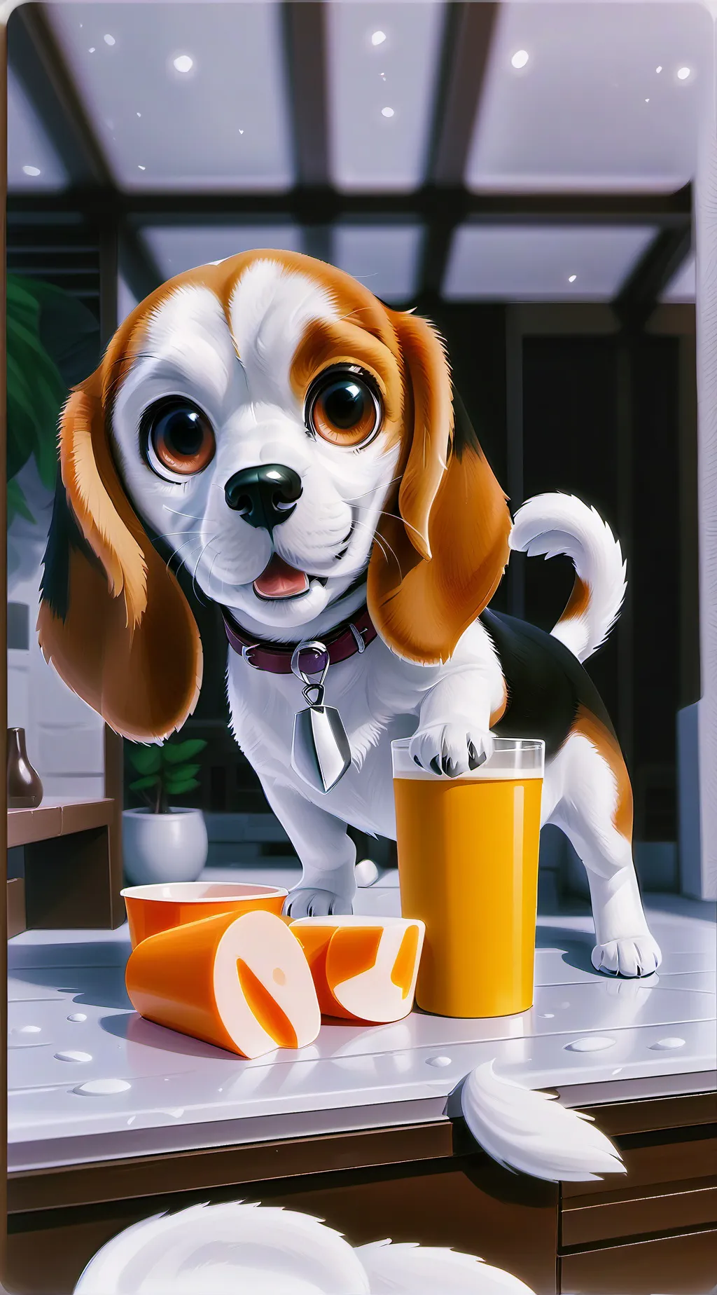 ai character: Salut Beagle Furry background