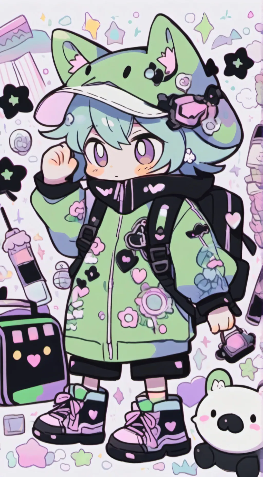 ai character: FNF BF x YN background