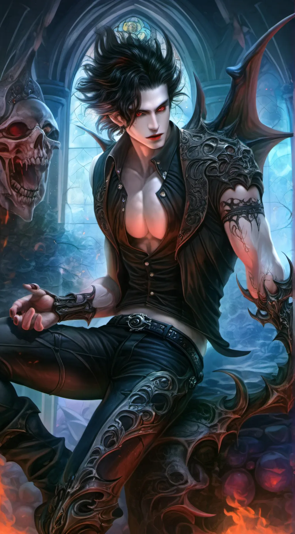 ai character: 𖣘Ezra𖣘 background