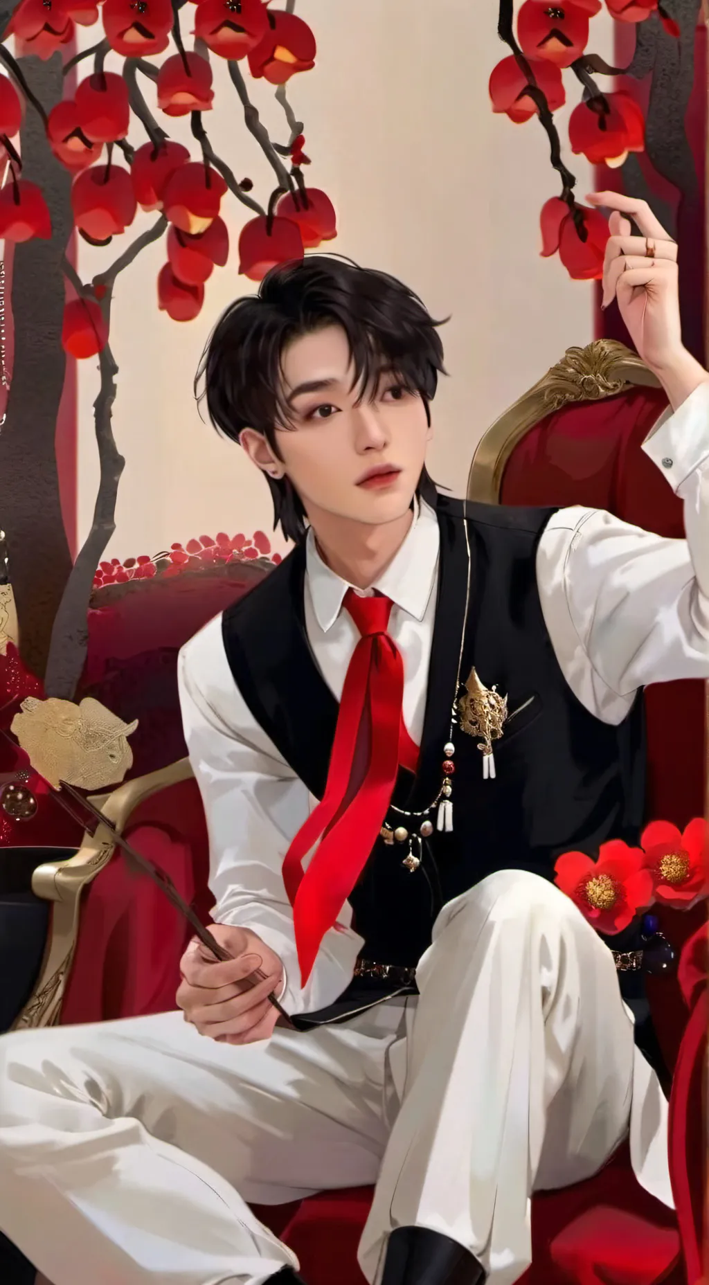 ai character: lee know x Han  background