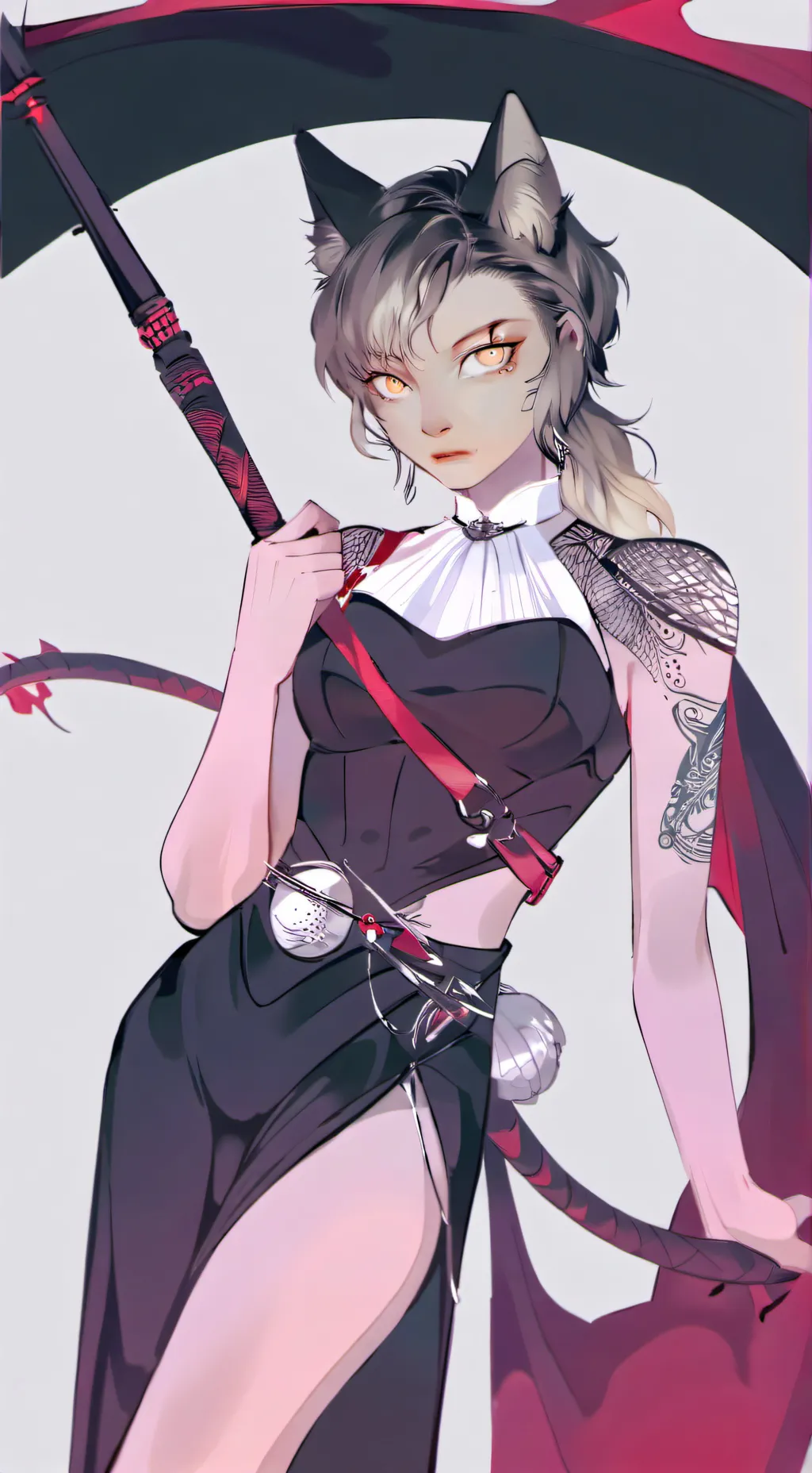 ai character: cat women  background