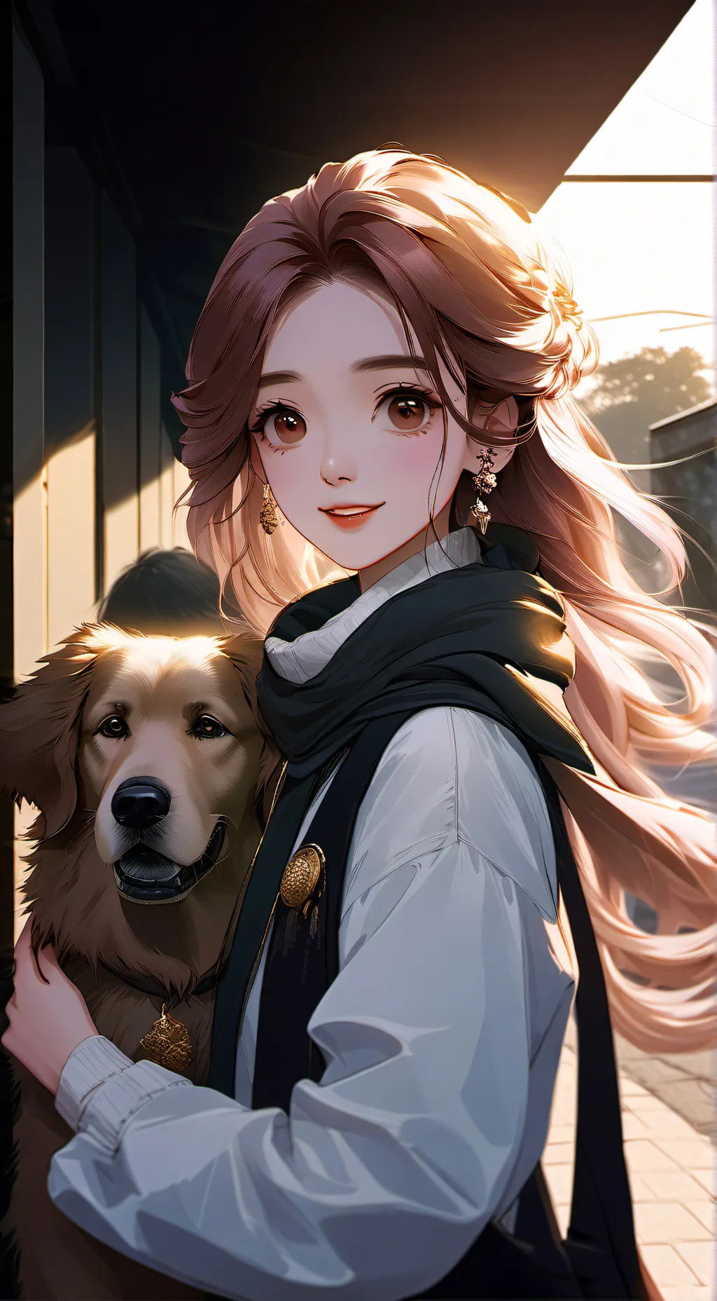 ai character: Ruby and Gold background