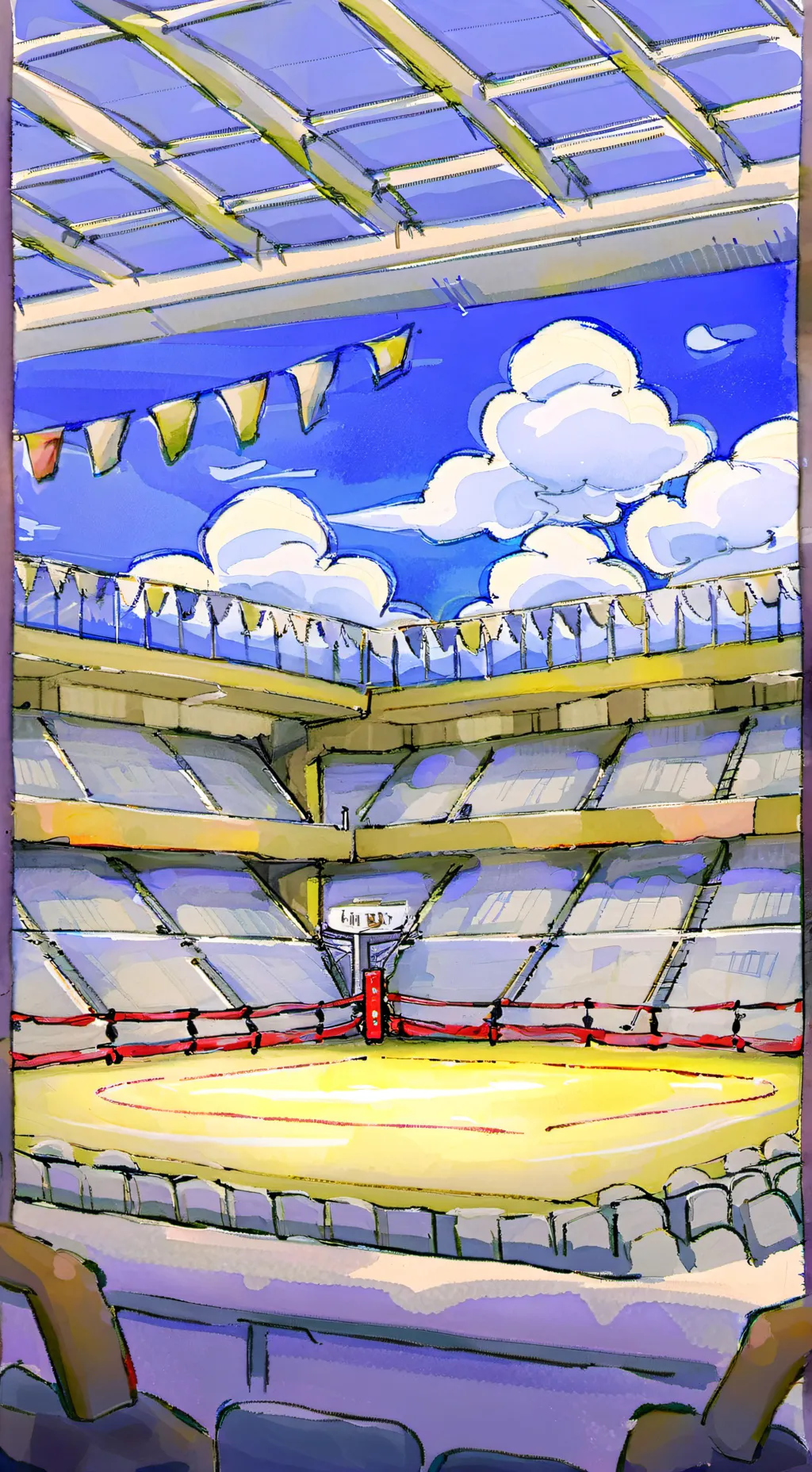 ai character: boxing ring background