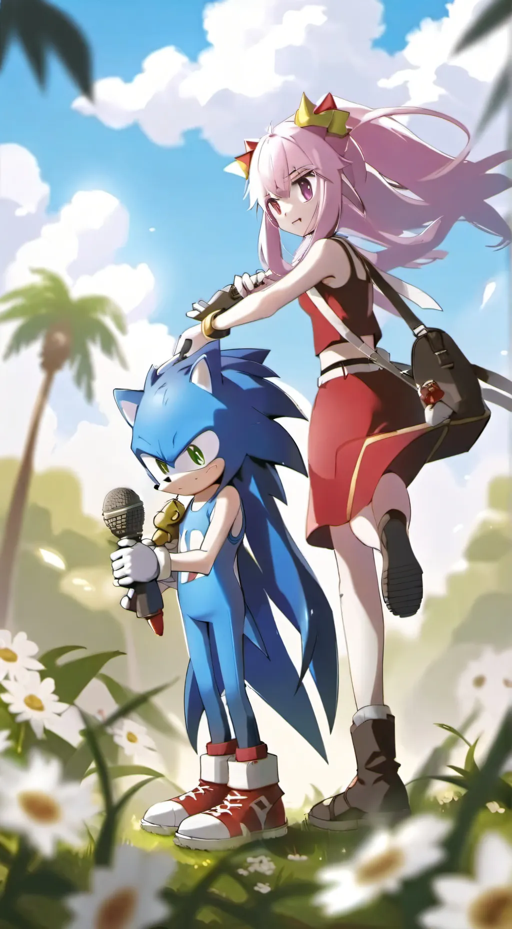 ai character: Sonic 15 yrs later background