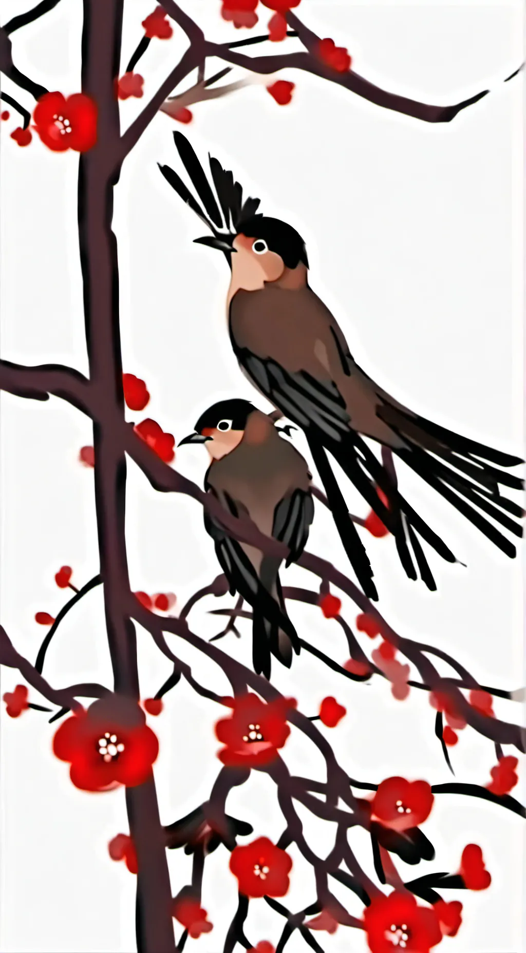 ai character: two birds on awire background