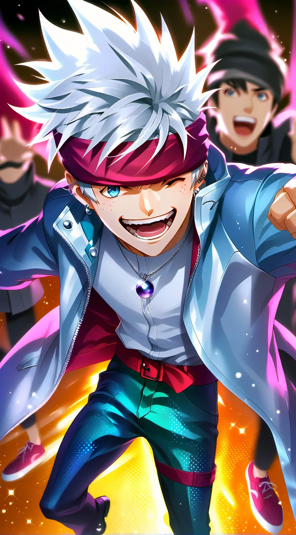 ai character: Gojo Nice Happy background