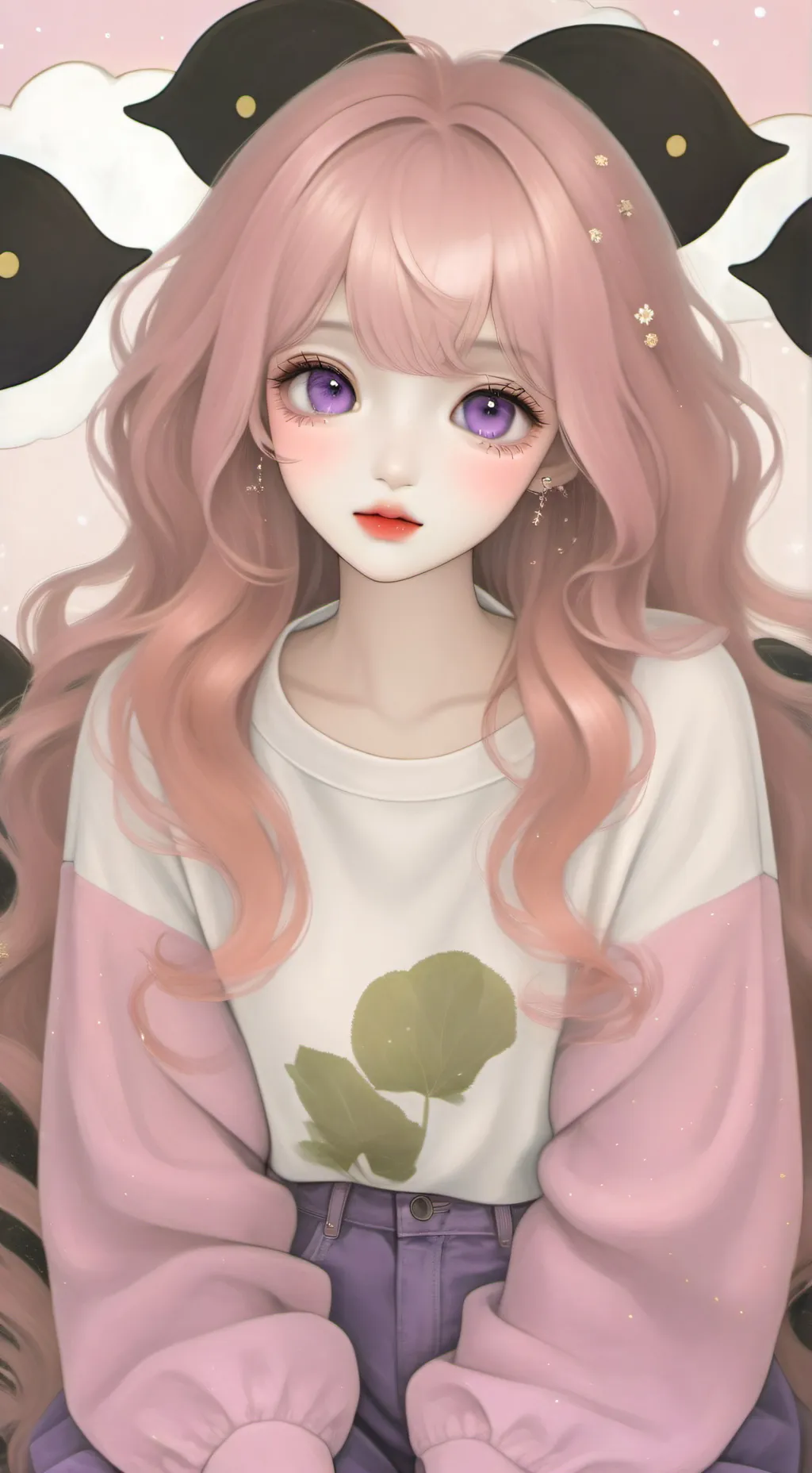 ai character: Macaron background